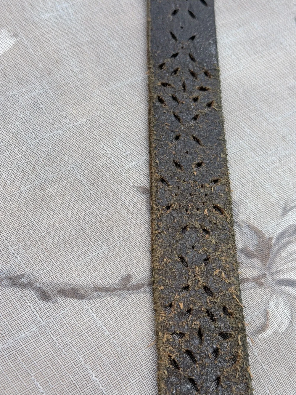 Brown Genuine Leather Floral Cutout Belt Rustic Boho Western Size 33-38”